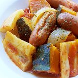 カボチャ＆トマトでラタトゥユな主菜♪（レンコン他）